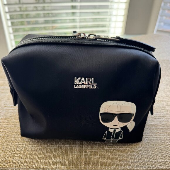 EUC Karl Lagerfeld Women's K/Ikonik Wash Bag - Black - Picture 1 of 10